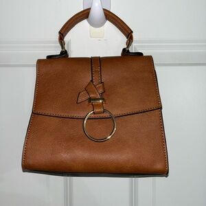 Tan Handbag with Gold Accent